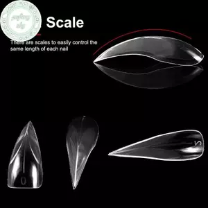 PUSKY 140 Cái / hộp Cong Stiletto 3d Eagle Claw Móng Tay Dạng Kép Cho Poly Nail Gel Nối Dài Của Hawk Điêu Khắc Móng Tay Full Cover Khuôn VN