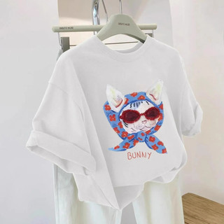 Mèo Áo Thun Cotton Với Khăn Trùm Đầu Họa Tiết Hoạt Hình Phù Hợp Hàng Ngày