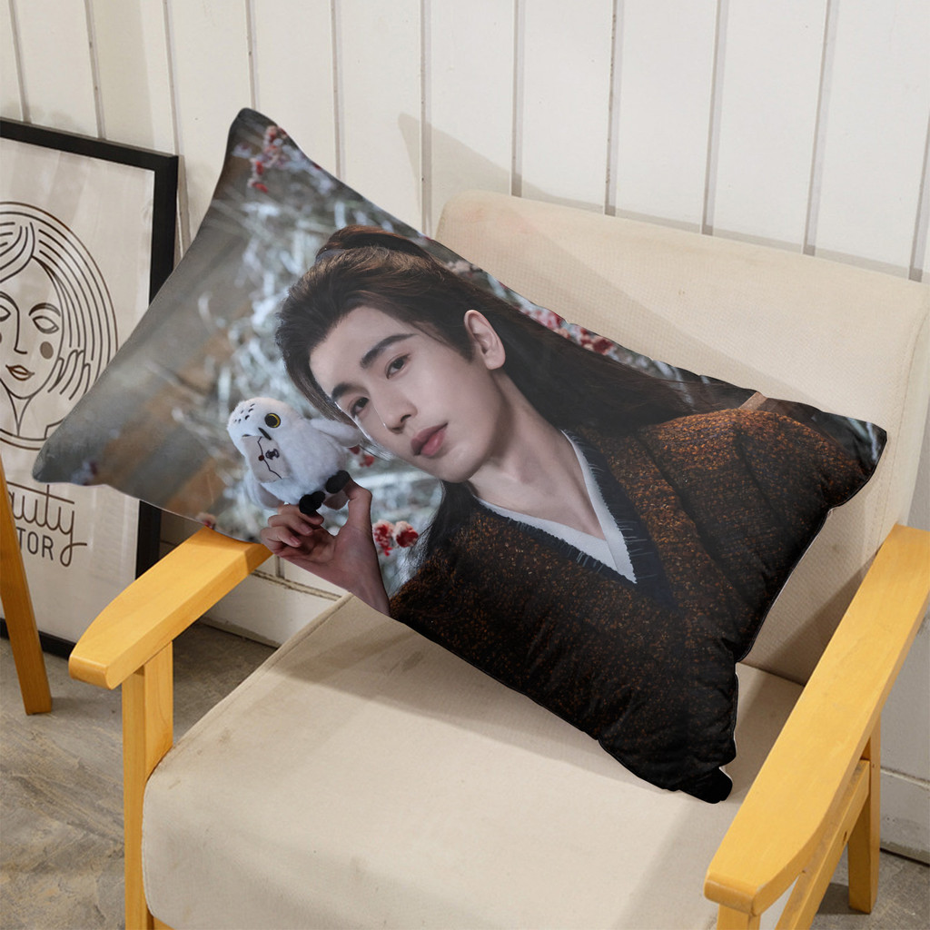 Vỏ gối Zhang LingHe, Theo đuổi vỏ gối Polyester hình chữ nhật một mặt bằng ngọc bích, có thể giặt được, Thích hợp để trang trí phòng khách giường Sofa (Không bao gồm lõi)