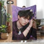 Chăn Flannel in hình Yiran Zhou Chăn ném một mặt mềm mại dành cho người hâm mộ