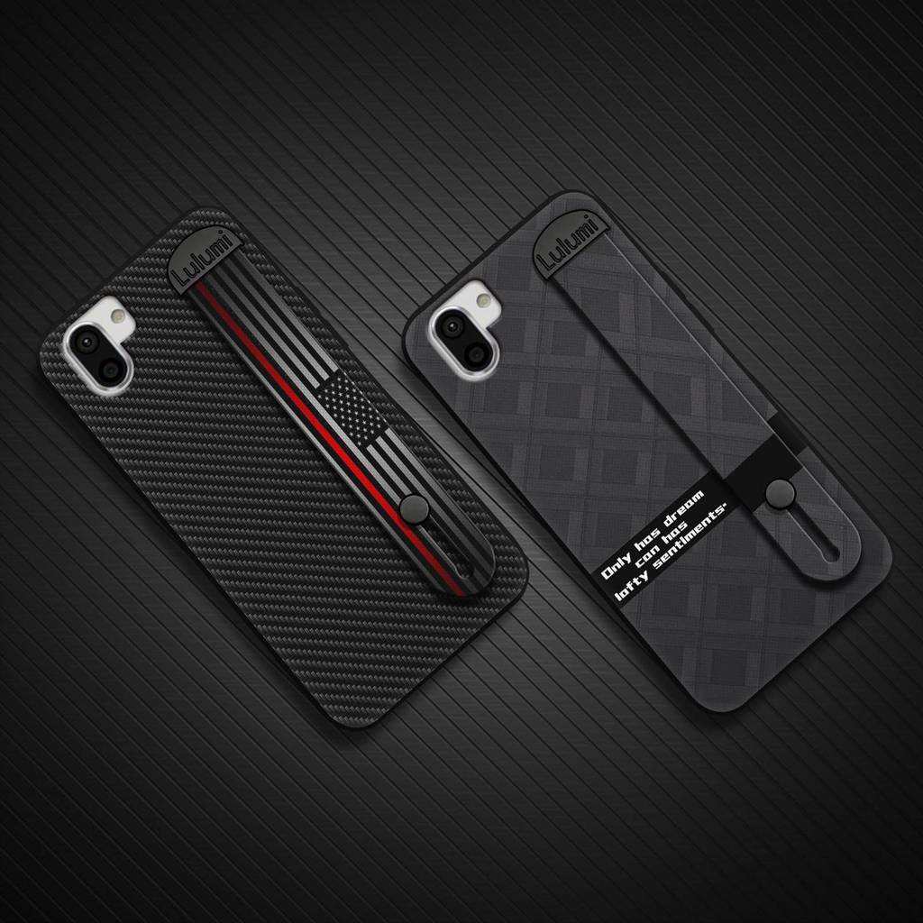 Ốp Điện Thoại Dây Đeo Tay Nam Cho Sharp Aquos R2 / SHV42 / SH-03K Cá Tính Giá Đỡ Điện Thoại Màu Trơn Thiên Nhiên Chống Bụi Bẩn Chống Sốc Ốp Lưng Chống Thấm Nước Thương Mại Silicon Đơn Giản