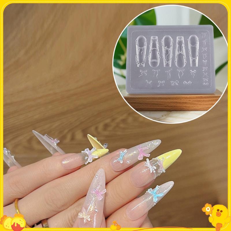 [Gengli] Nơ Hạt Dây Ruy Băng 3D Acrylic Khuôn Trang Trí Móng Tay Nghệ Thuật Thiết Kế DIY Silicon Móng Tay Nghệ Thuật Khuôn Mẫu Cho Móng Tay Quyến Rũ