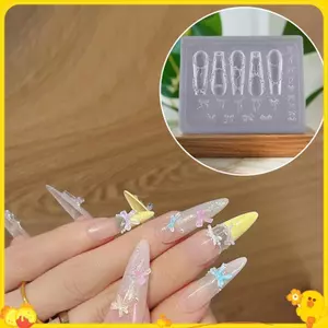 Nơ Hạt Dây Ruy Băng 3D Acrylic Khuôn Trang Trí Móng Tay Nghệ Thuật Thiết Kế DIY Silicon Móng Tay Nghệ Thuật Khuôn Mẫu Cho Móng Tay Quyến Rũ