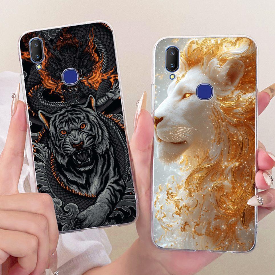Dành Cho Vivo V11i V11 Ấn Độ 1806 / Vivo v11 Pro 1804 1814 Ốp Điện Thoại Rồng Trung Quốc Mèo Dễ Thương Họa Tiết Hoạt Hình Vỏ Mềm Trong Suốt Silicon