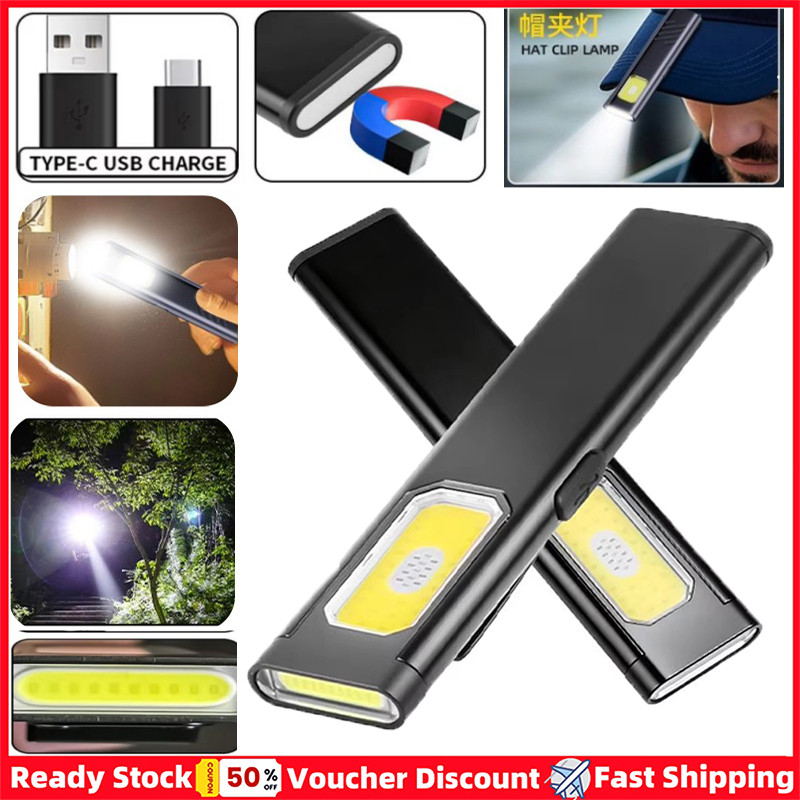Đèn Pin LED Nam Châm 5 chế độ, sạc USB, chống thấm nước cho cắm trại và câu cá