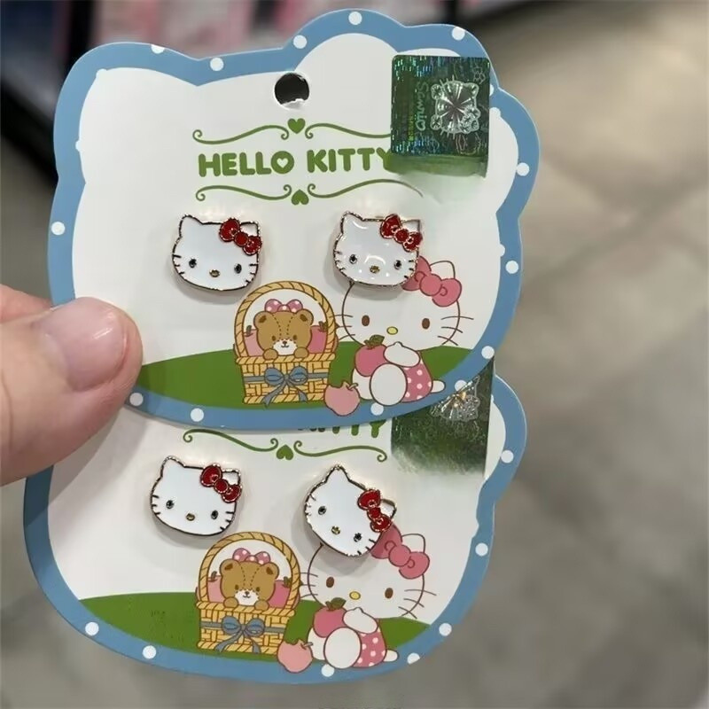Kt Kitty Nơ Bông Tai Nữ Niche Ngọt Ngào Dễ Thương Xuyên Bông Tai Giá Trị Cao ins Tất Cả Trận Đấu Bông Tai