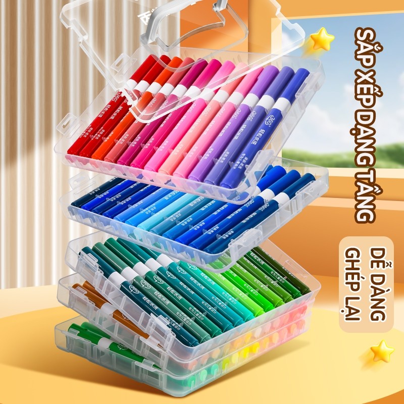 Bút Màu Acrylic Marker Ngòi Brush Mềm – Bộ 60/72/84 Màu Cao Cấp Lên Màu Đẹp, Bút Sơn Mỹ Thuật