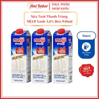 [Hoa Tốc HN] Sữa Tươi Thanh Trùng MEIJI Xanh 3.6% Béo Hộp 946ml, Tươi Ngon Từ Công Nghệ Nhật Cao Cấp