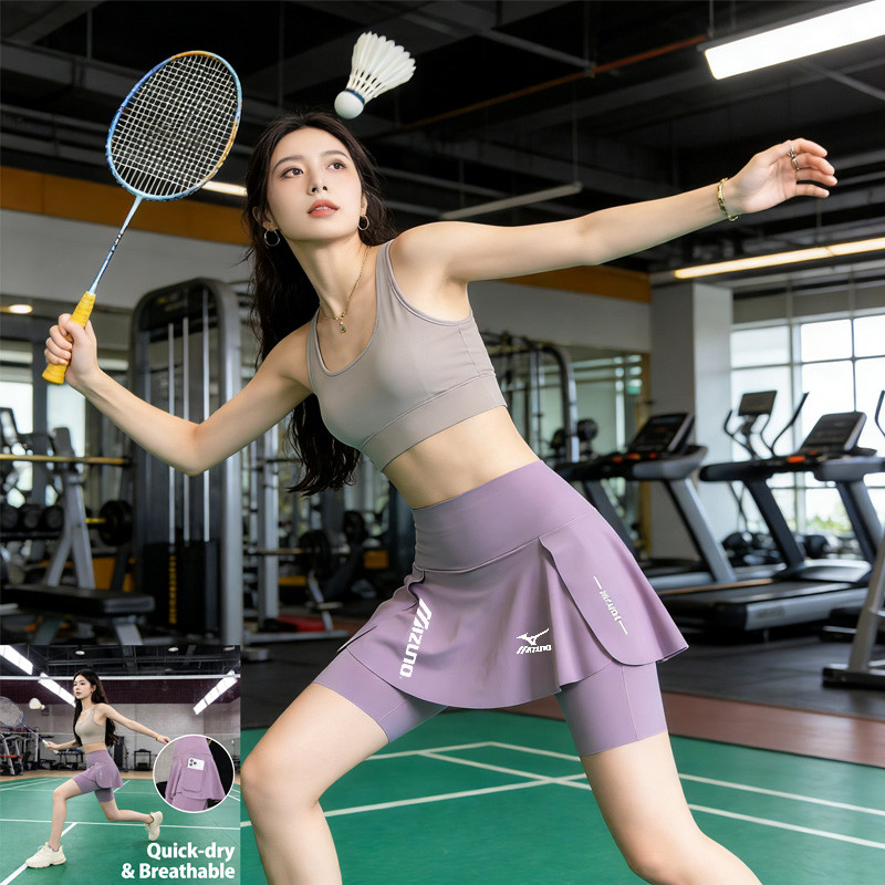 Váy ngắn thể thao dành cho nữ, thiết kế thời trang với khả năng chống chói, lý tưởng cho cầu lông, xe đạp và chạy bộ mùa hè