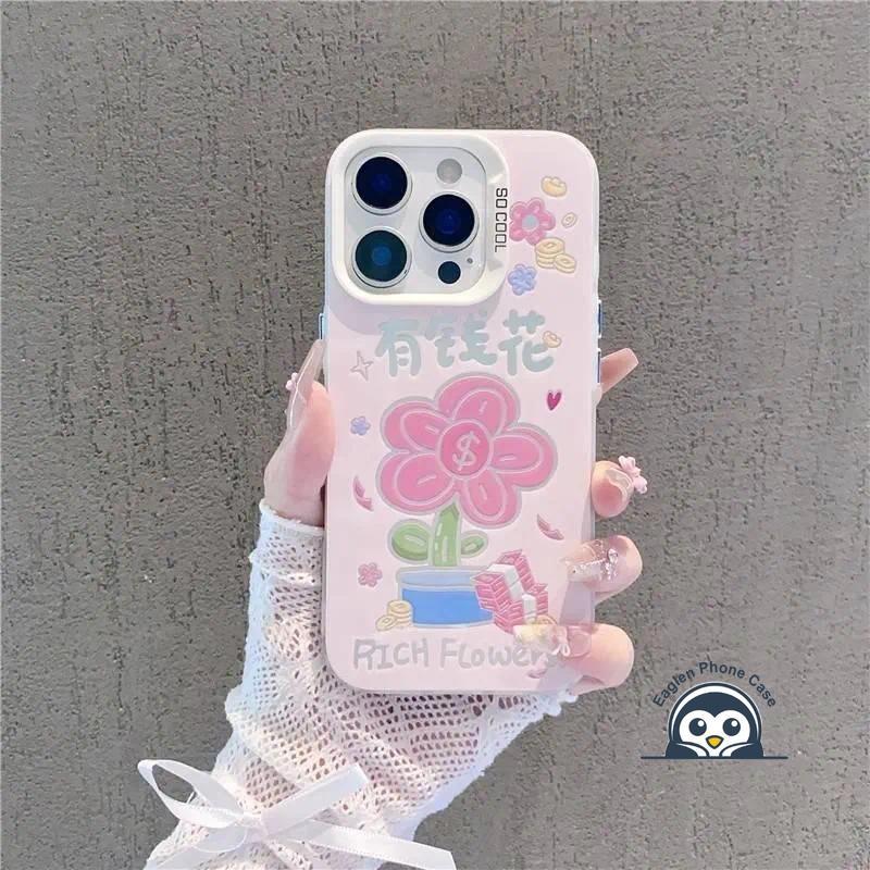 Năm Mới Dễ Thương Phong Phú Hoa Dành Cho OPPO Find X9 X8S Plus X8 X7 Ultra X6 X5 Pro X3 Lite 5G 4G Vỏ Điện Thoại Bảo Vệ Ống Kính Màu Hồng Chống Sốc Mờ Ốp Lưng Cứng