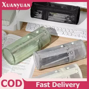 XUAN Lưới Kép Cọ Trang Điểm Túi Bảo Quản Bàn Chải Di Động Hộp Đựng Bàn Chải Dung Tích Lớn Đơn Giản Giá Đỡ Xô Du Lịch Túi Đứng VN
