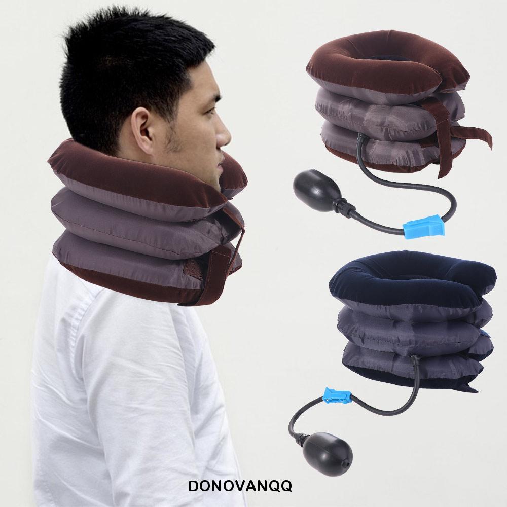 DONOVANQQ Cáng Cổ Không Khí Bơm Hơi, Thiết Bị Thiết Bị Lực Kéo Cổ Thoải Mái 3 Lớp, Bảo Vệ Thoáng Khí Bán Sang Trọng Cổ Mềm Cổ Tử Cung Gối Nam Nữ