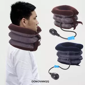 DONOVANQQ Cáng Cổ Không Khí Bơm Hơi, Thiết Bị Thiết Bị Lực Kéo Cổ Thoải Mái 3 Lớp, Bảo Vệ Thoáng Khí Bán Sang Trọng Cổ Mềm Cổ Tử Cung Gối Nam Nữ