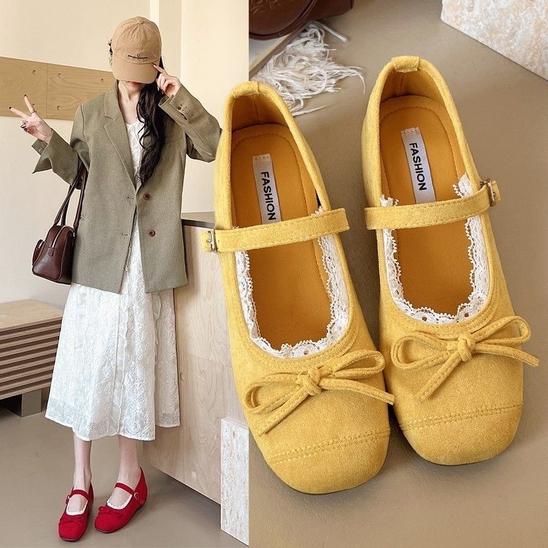 【✨Spot】Giày bệt phong cách Pháp /Giày đế mềm thời trang Mary Jane Giày múa ba lê cho nữ