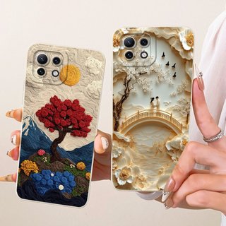 Dành Cho Xiaomi Mi 11 Lite 5G Vỏ Thời Trang Hoa Cúc Hoa Hướng Dương Vỏ Điện Thoại Silicon Mềm Cho Xiaomi 11 Lite 5G NE Mi11Lite Ốp Lưng