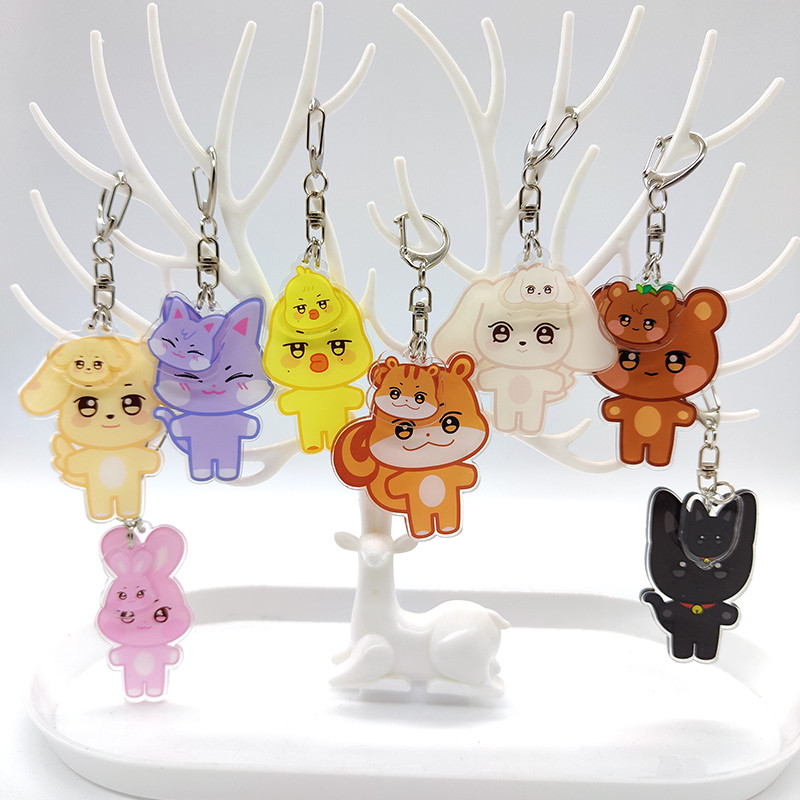 4/8pcs/set KPOP Acrylic Keychains Accessories Cute Bag Pendant for fans gifts