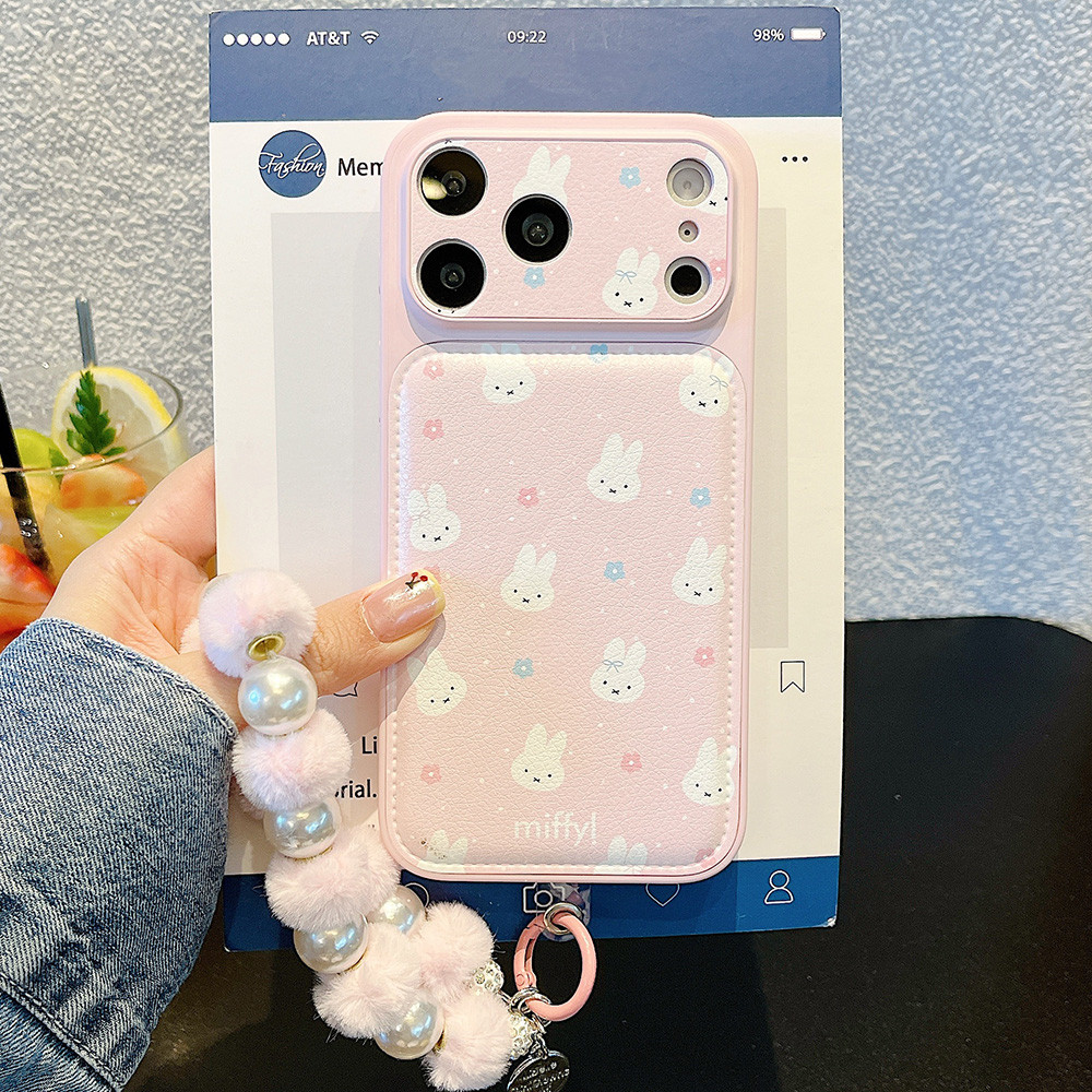 Thỏ Avatar Dây Xích Da Windows Ốp Lưng Điện Thoại iPhone 17 Pro Max 16 15 14 13 Vỏ Bảo Vệ Chống Sốc