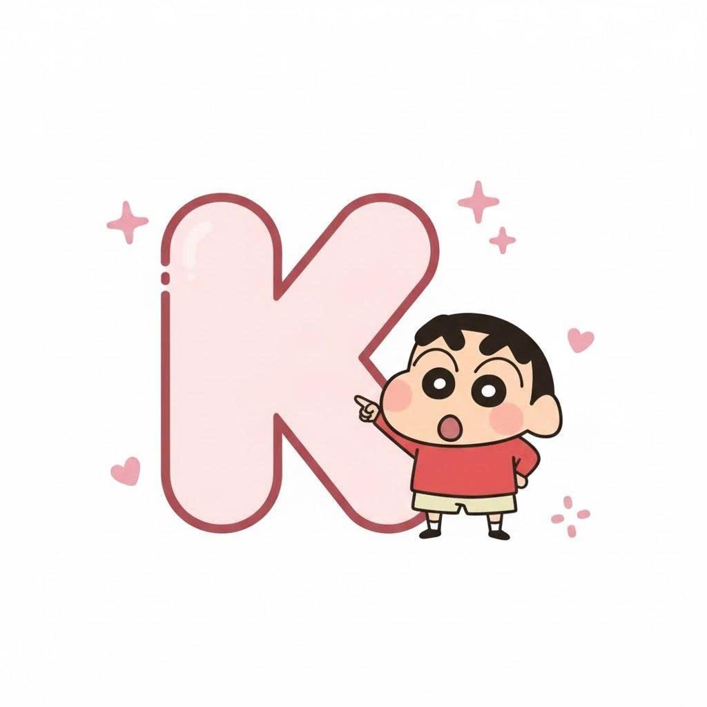 6 SHIN móc khoá chữ cái Shin Chan hồng hào dễ thương đáng yêu, bộ chữ