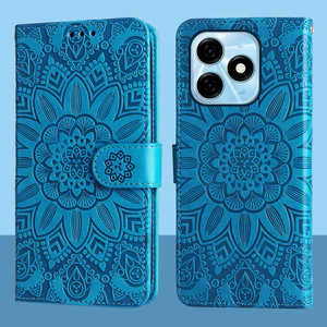 Ví Da Từ Tính Flip Case Cho Tecno Spark Go 2024 Spark 20C Dập Nổi Hoa Hướng Dương Cho Tecno POP 8 BG7 BG6 Vỏ Điện Thoại
