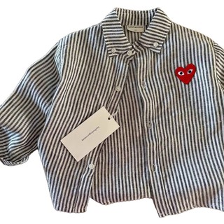 Áo Sơ Mi Trẻ Em Dài Tay Mùa Xuân Thu Phong Cách Mới Sọc Top Cotton Áo Sơ Mi Trắng Cho Bé