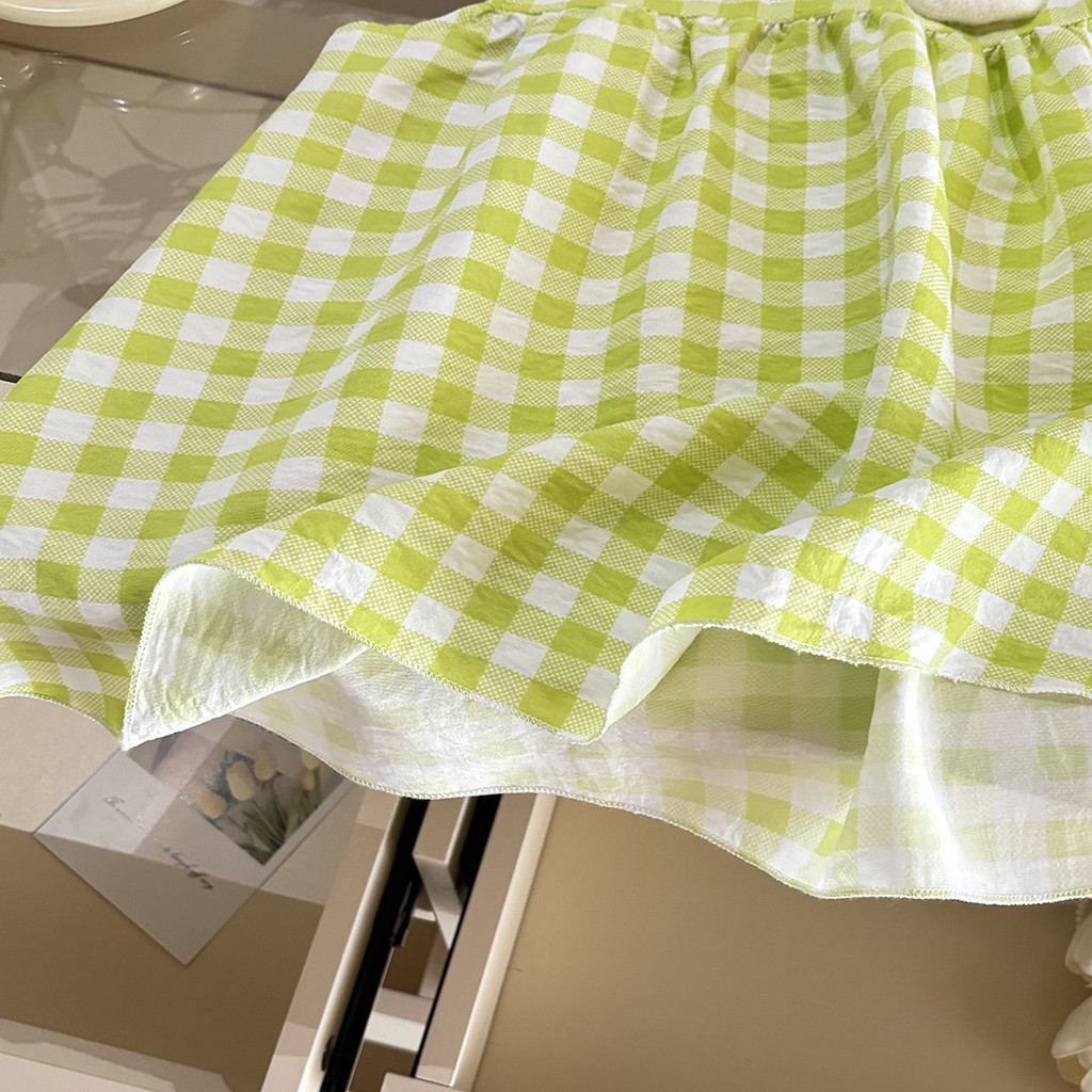 Đầm Bé Gái Mùa Hè Cổ Búp Bê Tai Thỏ Kẻ Sọc 80-140 Size BIHD