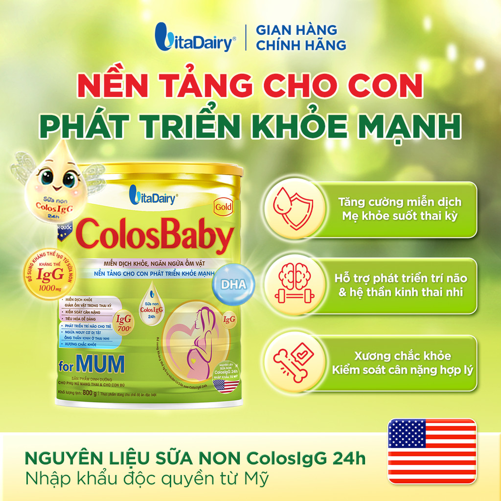 Sữa bột ColosBaby Gold for Mum dành cho chế độ ăn đặc biệt - Bổ sung dinh dưỡng cho mẹ - Lon 400 và 800g