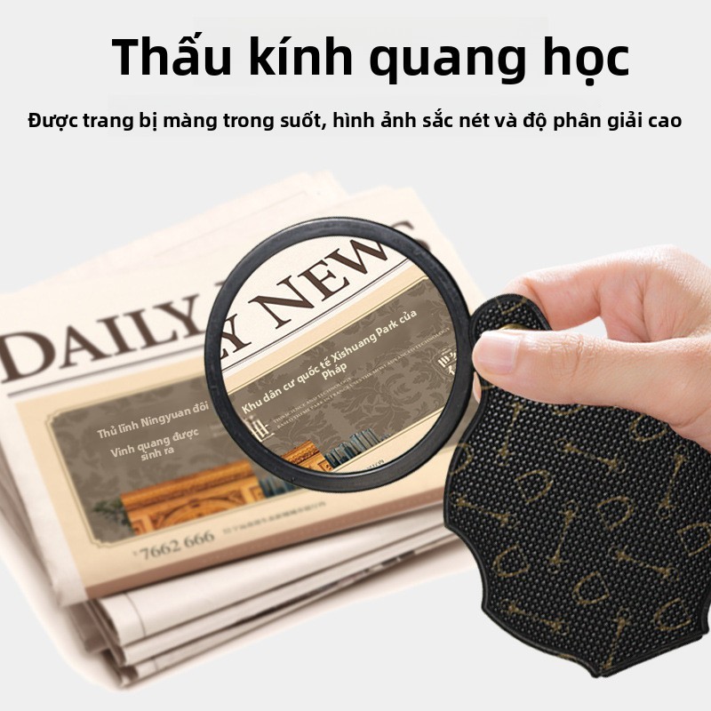 Hộp đựng da Chuda Kính lúp Người cao tuổi Đọc sách Kính lúp Viện phúc lợi Điều dưỡng Nhà quà tặng Kính lúp 70MM Dây OOFQ