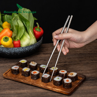 Đũa nguyên khối Titan Voyage không giới hạn, Bộ đồ ăn có thể tái sử dụng Đũa kim loại chống trượt cho nhà bếp gia đình, nhà hàng, trường học