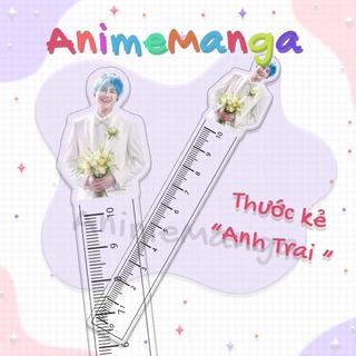 Thước kẻ anh trai caption boy dễ thương chất liệu acrylic mica trong suốt 10cm