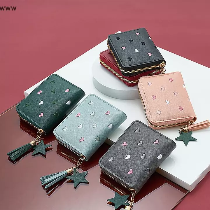 Phụ Nữ Ví phụ nữ mini nhỏ ngắn tua Ví cô gái dễ thương dây kéo PU da đồng xu Ví nữ tay ví ví – 4