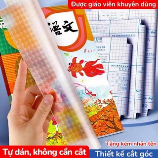 Bọc sách giáo khoa bằng nhựa dẻo trong suốt, set 10 decal với đa dạng kích cỡ, đồ dùng học sinh bền đẹp