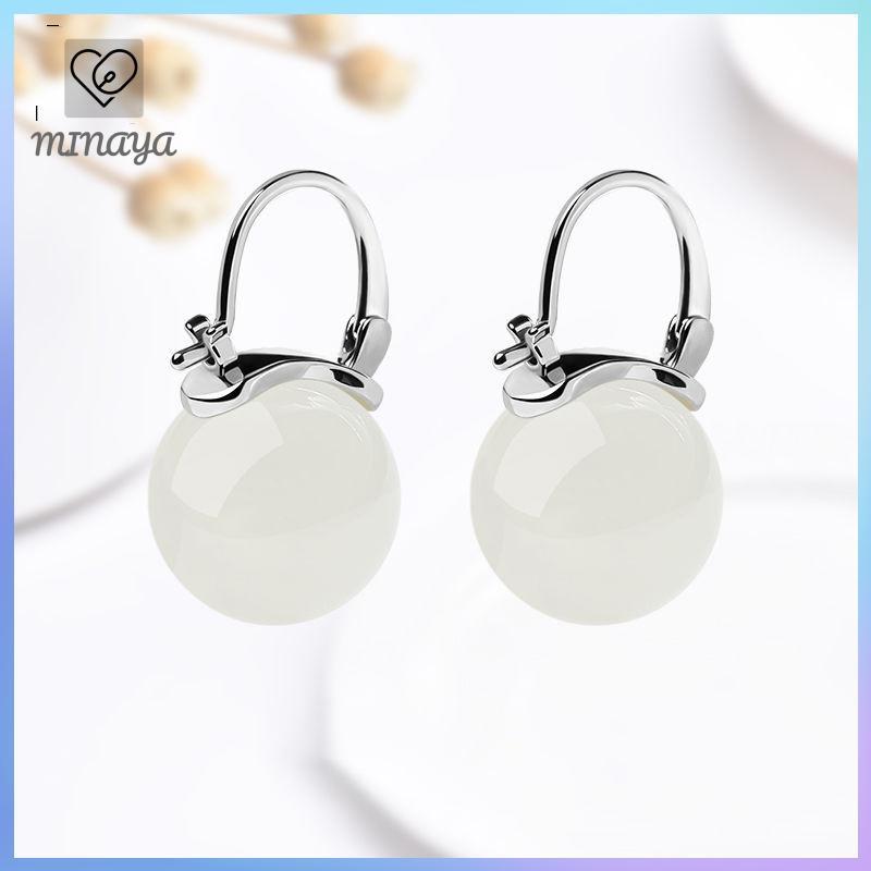 Bông Tai Hạt Ngọc Bích Phong Cách Cổ Xưa, Thời Trang Nhẹ Nhàng - Phụ Kiện Trang Sức Cho Nữ