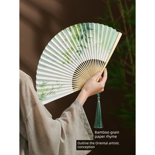 Quạt Giấy Hai Mặt 27cm Quạt Trung Quốc Cổ Gấp Quạt Nam Nữ Hanfu Di Động Gấp Quạt Phong Cách Trung Quốc Quạt Trung Quốc