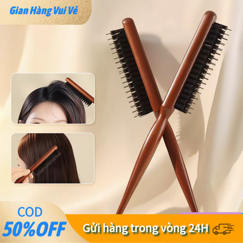 【COD】Lược gỗ chuyên dụng để chải mịn và bóng tóc - Thiết kế phù hợp cho việc làm sạch tóc cổ, râu và chăm sóc da đầu.