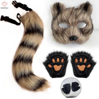 Tai và Đuôi Cáo Dễ Thương kèm Găng Tay Sang Trọng - Phụ Kiện Perfect cho Tiệc Halloween