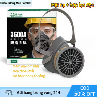 【COD】Mặt nạ phòng độc 3700 có độ bền cao, dễ dàng vệ sinh và bảo quản, là khoản đầu tư thiết thực cho an toàn lao động.