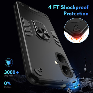 Dành Cho Tecno Spark Go 2 Ốp điện thoại Thiết Kế Chiến Binh Lưng Cứng Có Giá Đỡ Nhẫn Chống Sốc Mềm TPU Nâng Cạnh Mỏng Bao