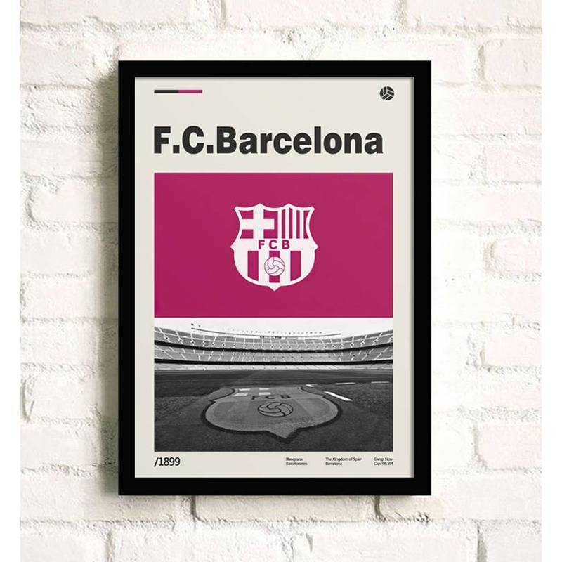 Liverpool Real Madrid Arsenal Manchester United Manchester City Câu lạc bộ bóng đá Retro Canvas Poster Nghệ thuật treo tường cho người hâm mộ Phòng ngủ Trang trí phòng khách