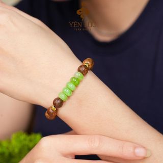 Vòng Tay Trầm Hương Phối Đá Ngũ Điếu - Mong Cầu Bình An & May Mắn - Trầm Hương Yên Lộc