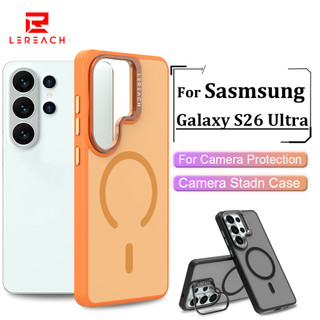 Ốp Lưng Từ Tính Lereach Cho Samsung Galaxy S26 Ultra S26 Plus S26 Acrylic + TPU Ốp Điện Thoại Tất Cả Xung Quanh Chống Sốc Màu Sáng
