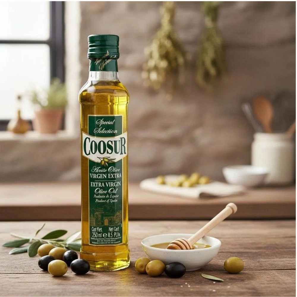 Dầu Oliu Coosur Extra Virgin Nguyên Chất 250ml, Dầu Olive Nhập Khẩu Cao Cấp, Giữ Trọn Hương Vị Dinh Dưỡng