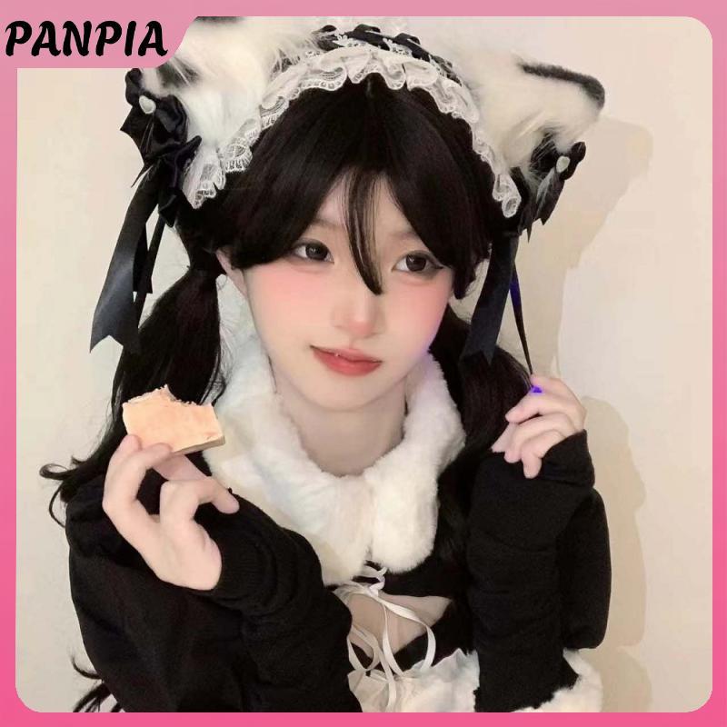 Băng đô quấn tóc handmade nơ ren tai mèo, phù hợp cho cosplay phong cách Gothic-Kawaii