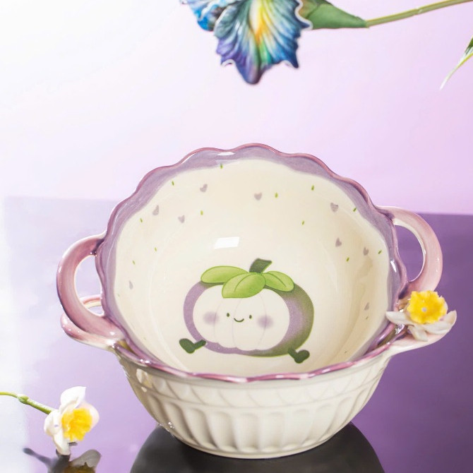 Bán lẻ Bát đĩa sứ MĂNG CỤT đáng yêu cutee
