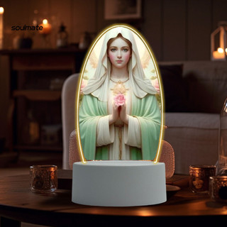 Linh hồn| Đèn cầu nguyện tôn giáo Lady Guadalupe Lamp Guadalupe Virgin Usb Đèn cầu nguyện Đèn ngủ Led ấm áp Trang trí công giáo cho gia đình Altar Phòng ngủ Quà tặng văn phòng Phát sáng mềm tâm linh