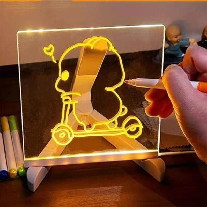 Bảng Viết Phát Sáng LED 3D Bằng Acrylic.Dùng Làm Bảng Menu Quảng Cáo, Đồ Chơi Giáo Dục Cho Bé.