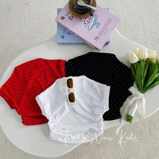A30-[tomnaukids] Áo cộc tay cổ hến ĐÍNH ĐÁ bé gái cực sang - Size 8-35Kg