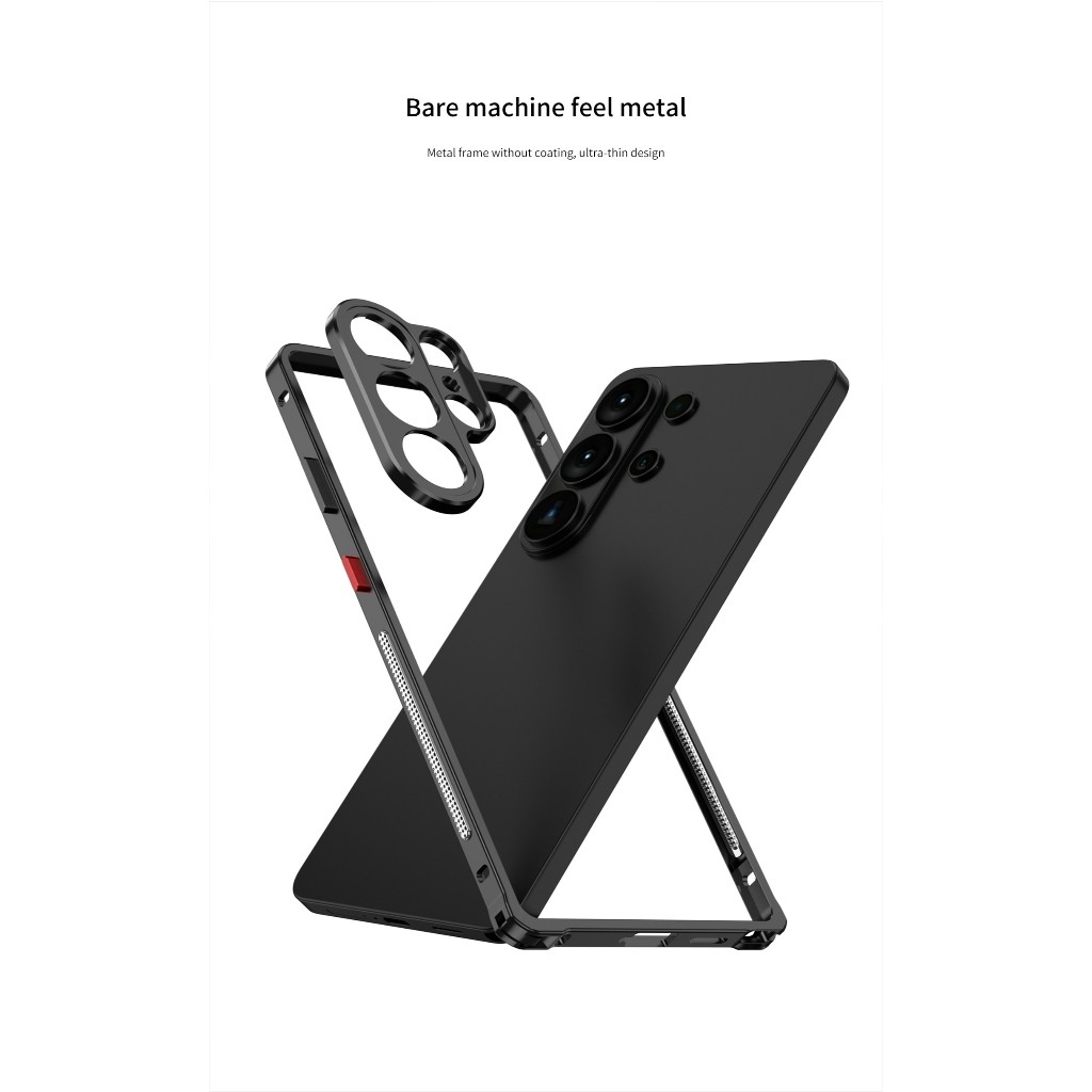 Ốp Lưng Làm Mát Hợp Kim Nhôm Cho Samsung galaxy S26 S25 S24 S23 Ultra Plus S26 + Vỏ Cảm Giác Da Kim Loại Camera Bảo Vệ Khung Tản Nhiệt
