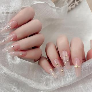 [hatheaven] 6 Lưới Kim Loại Vàng Bạc Móng Tay Nghệ Thuật Kim Cương Giả Trang Trí Làm Móng Tay Quyến Rũ Flatba Starburst Pentagram Ngọc Phụ Kiện Móng Tay Đẹp