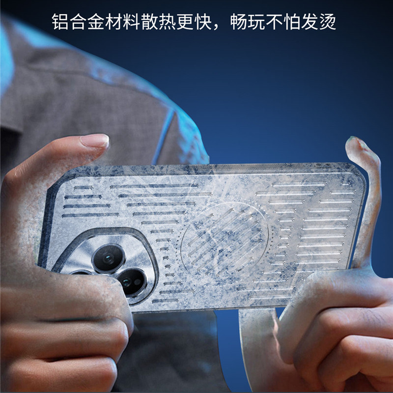 Ốp điện thoại rỗng hợp kim nhôm cho Honor 400 Pro 300 200 100 90 80 Pro Vỏ bảo vệ viền mềm chống rơi Vỏ tản nhiệt mùa hè Vỏ từ tính