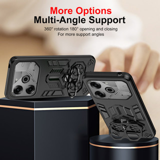 Dành Cho Tecno POVA 6 / 6 Pro 5G Ốp điện thoại Cứng Có Giá Đỡ Vòng Loại Kéo Chống Sốc Nâng Cạnh Mỏng Bao